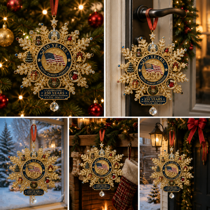 ✨Patriotic-Themed Limited Edition — Glistening Gold Christmas Commemorative Snowflake Ornament