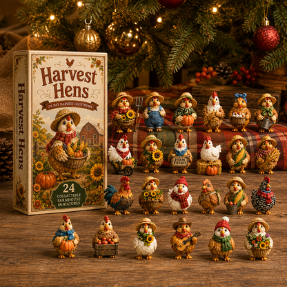 Harvest Hens Advent Calendar 2026 – 24 Days of Farmhouse Chicken Collectibles, Autumn Harvest Surprises & Gifts for Chicken Lovers, Acrylic Charms Blind Box