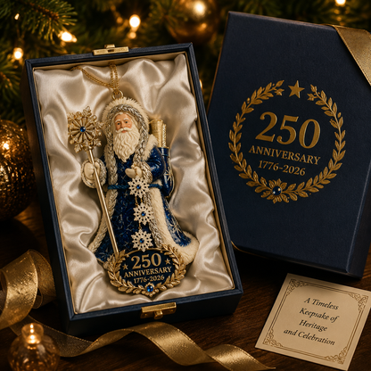 ✨250th Anniversary Snowflake Santa Ornament for the Christmas Tree