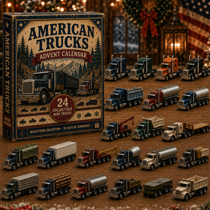 American Trucks Advent Calendar 2026 – 24 Days of Collectible Mini Truck Surprises, Acrylic Charms Blind Box