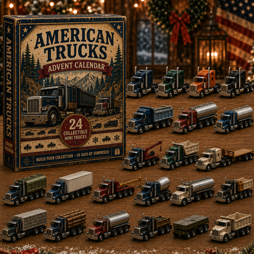 American Trucks Advent Calendar 2026 – 24 Days of Collectible Mini Truck Surprises, Acrylic Charms Blind Box