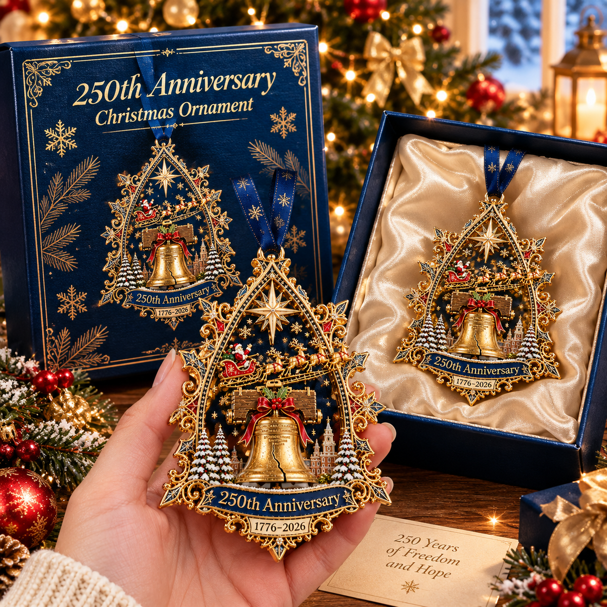 🎄✨ 250th Anniversary Christmas Ornament 1776–2026 | Elegant Patriotic Holiday Keepsake Gift 🎁🇺🇸