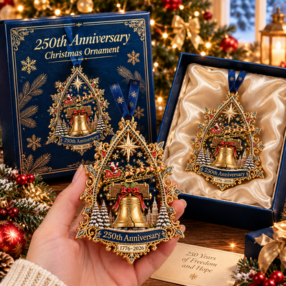 🎄✨ 250th Anniversary Christmas Ornament 1776–2026 | Elegant Patriotic Holiday Keepsake Gift 🎁🇺🇸