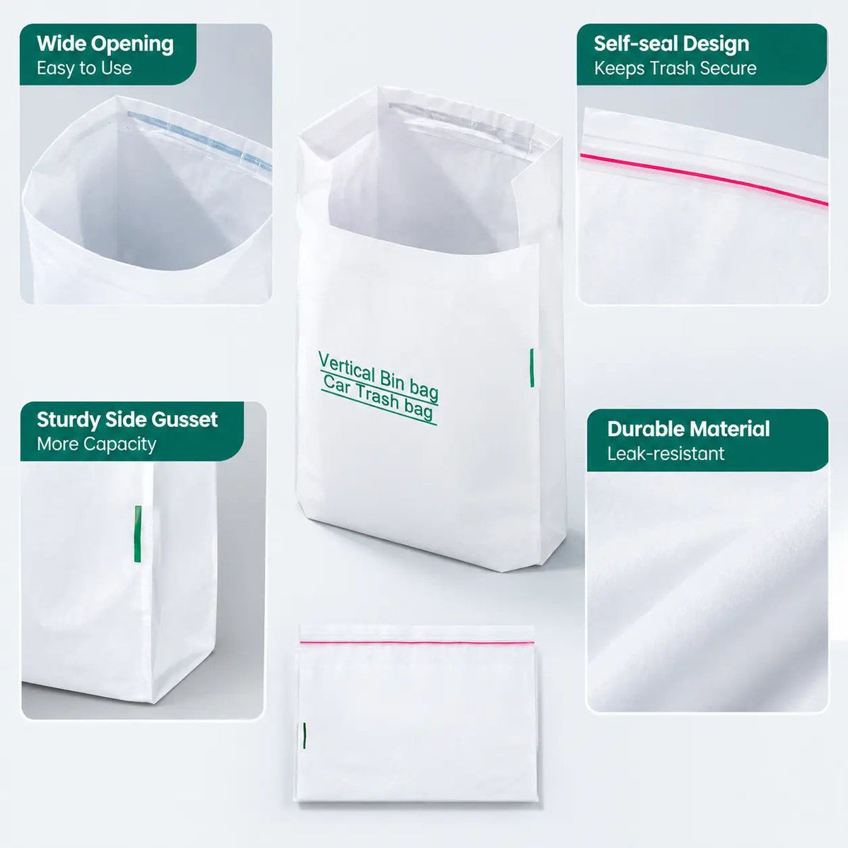 20 Counts Car Trash Bag, Self-Adhesive Vertical Disposable Cleaning Bag🗑️ - image 5