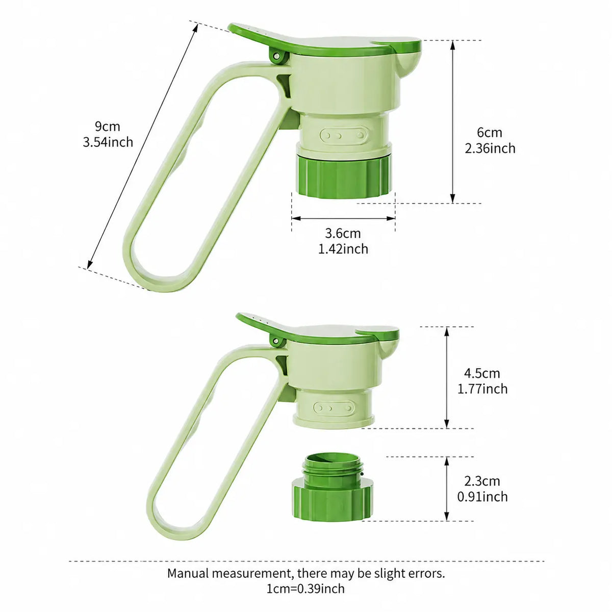 Sohochic Plastic Bottle Pour Spout Cap Dispenser - 2Count, Portable Kitchen Utensil with Carry Handle, Detachable Wide Mouth & Different Caliber, for DIY Oil Pots & Refrigerator Cold Water Making - image 6