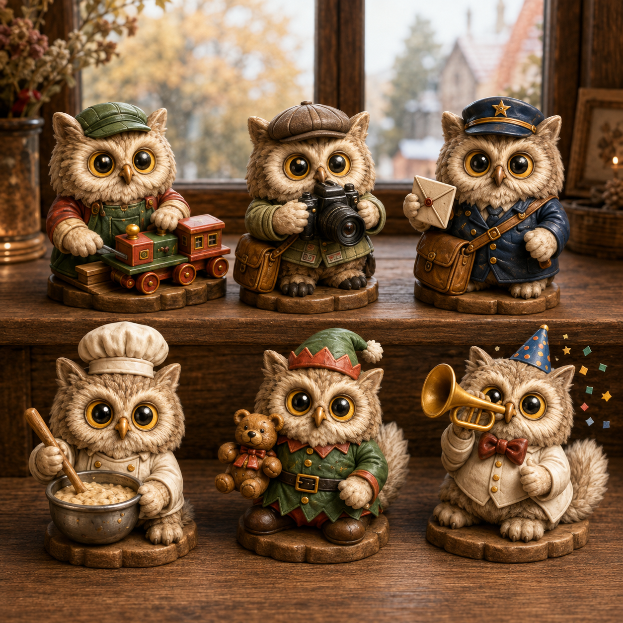 Owl Jobs Advent Calendar 2026 – 24 Days of Unique  Collectible Owl Miniatures, Christmas Countdown Gift for Owl Lovers & Bird Lovers