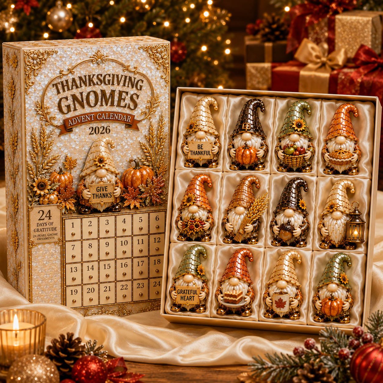 🔥Last 50 pcs✨⏰Last day 50% off🔥✨24-Day Advent Calendar - gnomes Thanksgiving Countdown Calendar