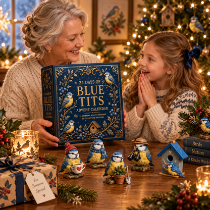 2026 Blue Tit Christmas 24-Day Countdown Calendar – 24 Unique Winter Bird Miniatures, Charming Garden Bird Collector’s Christmas Gift