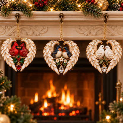❤️2026 Angel Wing Heart Christmas Ornaments