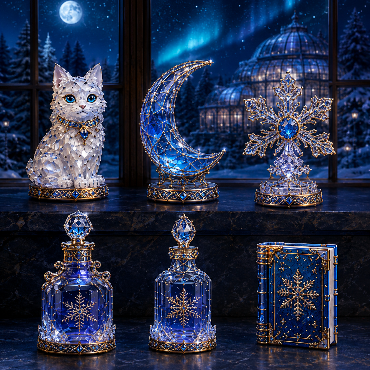 Moonlit Crystal Conservatory 2026 – 24-Day Crystal Miniature Countdown Calendar | Enchanted Winter Collectible Gift Set
