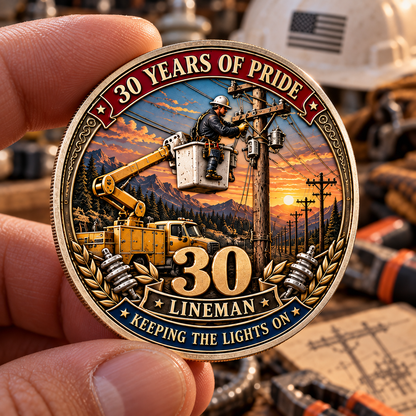 ⚡ Lineman 30 Years of Pride Commemorative Challenge Coin