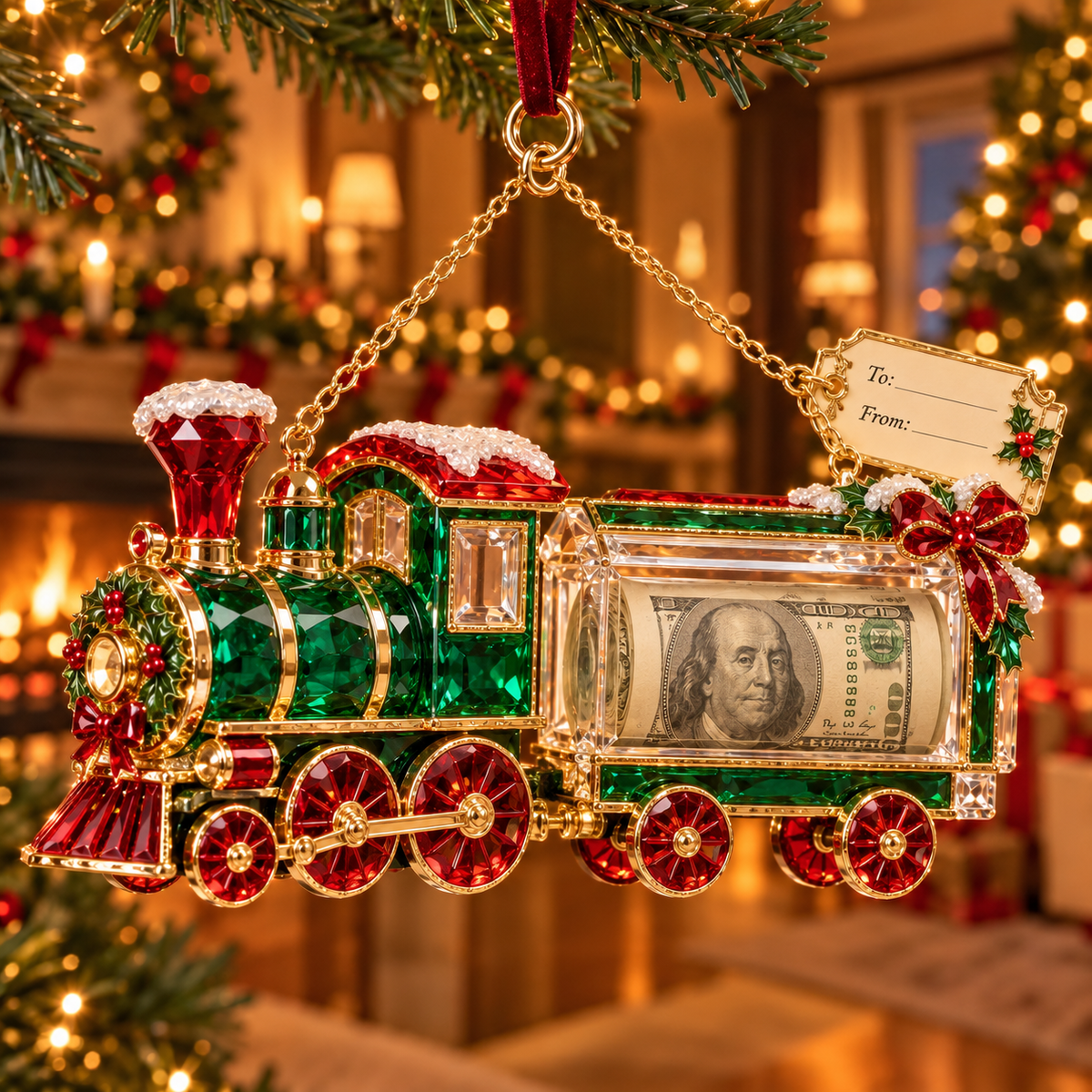 2026 Crystal-Style Christmas Money Holder Ornaments – 20 Festive Designs with Gift Tags