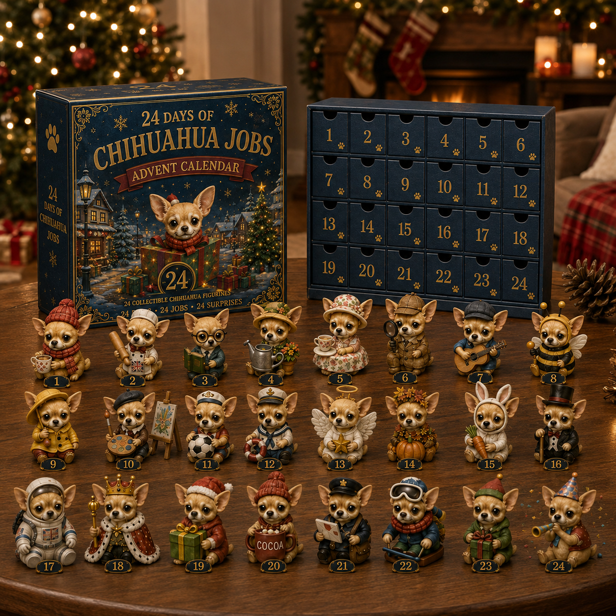 Chihuahua Jobs Advent Calendar 2026 – 24 Days of Unique Chihuahua Miniature Collectibles,