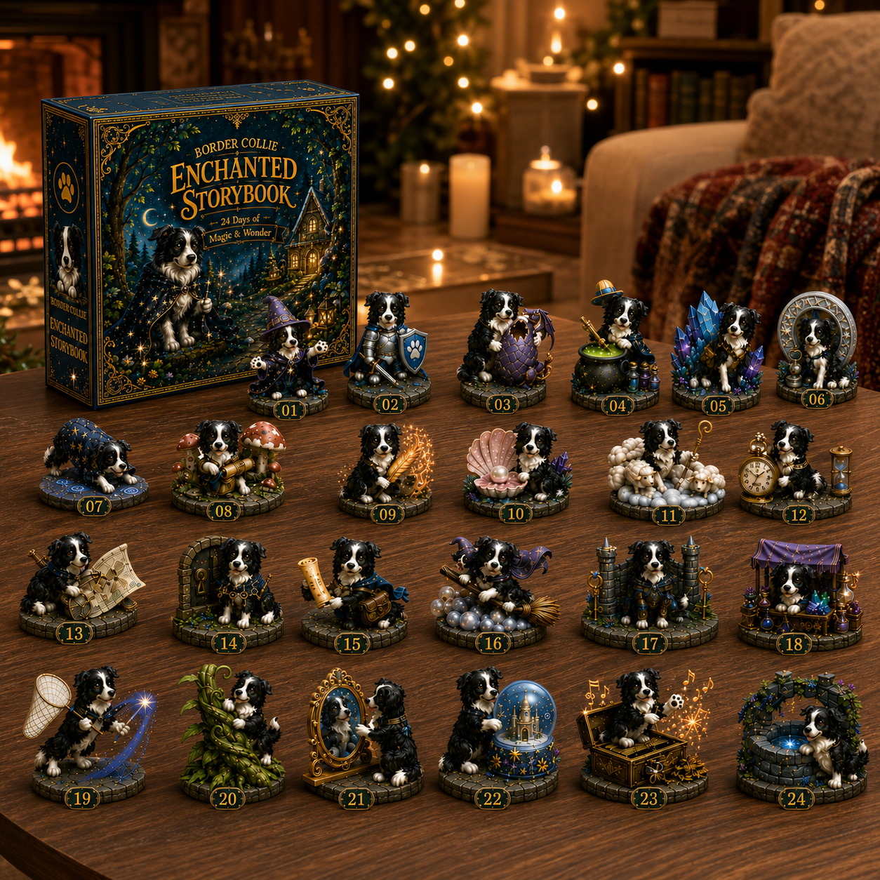 Border Collie Enchanted Advent Calendar 2026 – 24 Days of Magical Miniature Dog Figurines, Christmas Surprises & Storybook Adventures