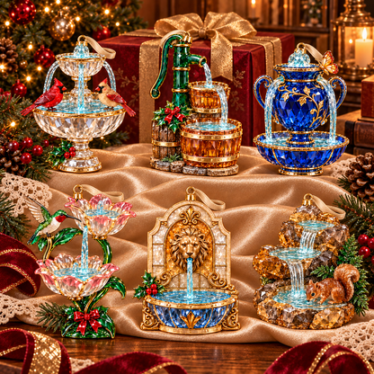 Vintage Crystal Fountain Christmas Ornaments – 6-Piece Enchanted Water Fountain Collection | Elegant Holiday Decorations & Unique Christmas Gifts 🎄✨