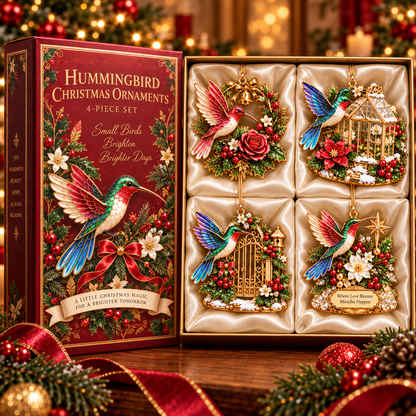 Hummingbird Christmas Ornament  –  Festive Bird Keepsake Collection, Elegant Holiday Gift for Mom, Grandma & Hummingbird Lovers
