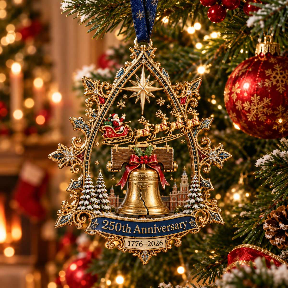 🎄✨ 250th Anniversary Christmas Ornament 1776–2026 | Elegant Patriotic Holiday Keepsake Gift 🎁🇺🇸