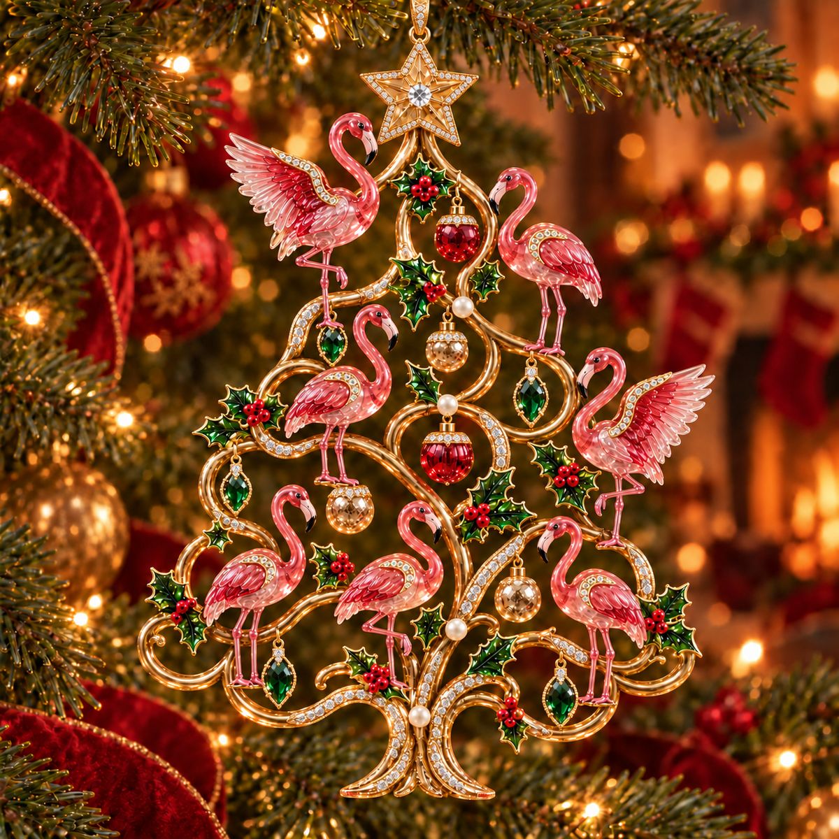 Jeweled Songbird Christmas Tree Ornament Collection – 4 Collectible Crystal-Style Designs