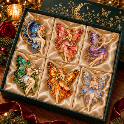 ✨ 2026 Enchanted Stained Glass Fairy Christmas Ornaments – Set of 6