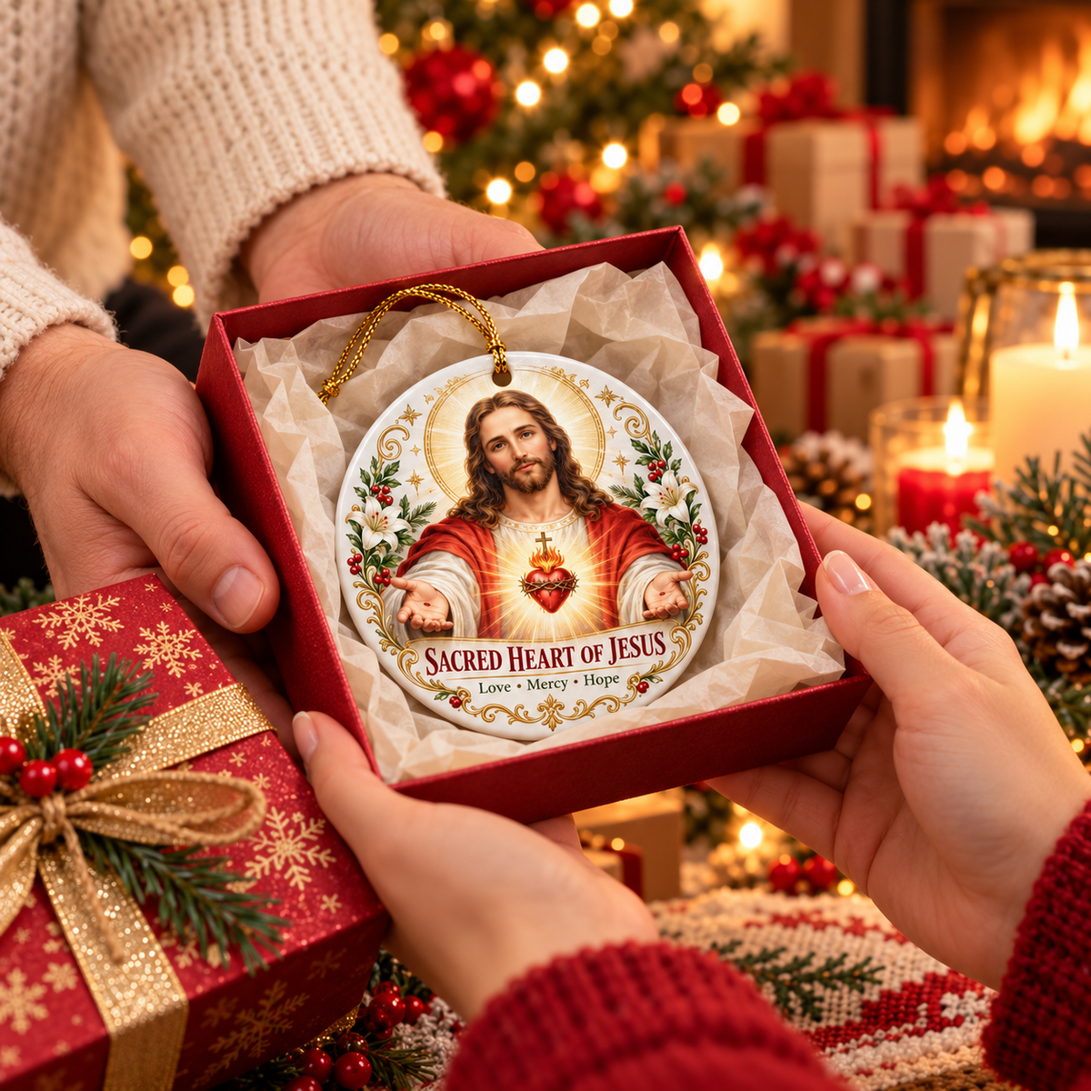 ⏳ Last Day 50% OFF —✝️ Faith & Blessing Double-Sided Ceramic Ornament - image 2