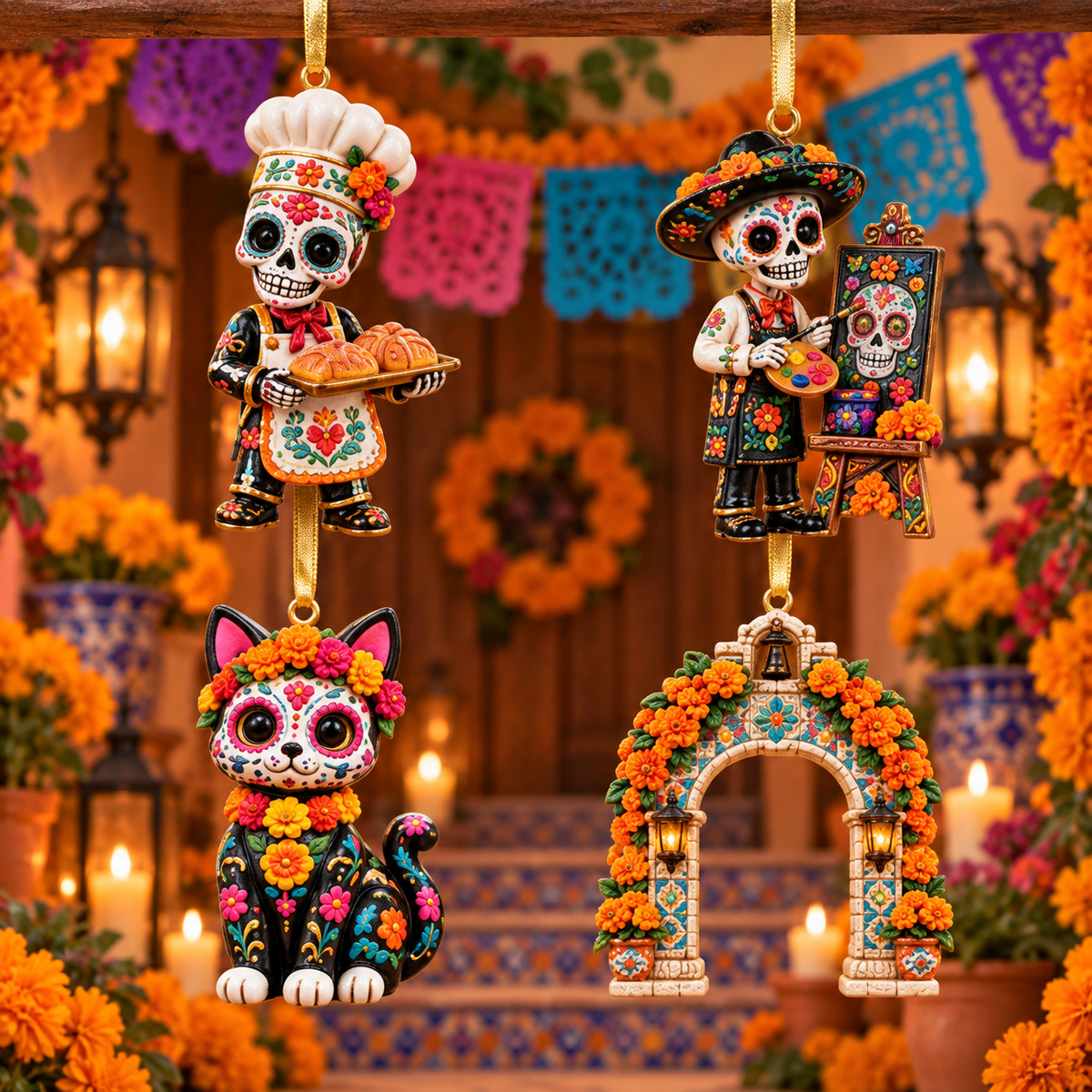 2026 Día de Muertos Ornaments – Folk Art Keepsake Collection Celebrating Love & Remembrance