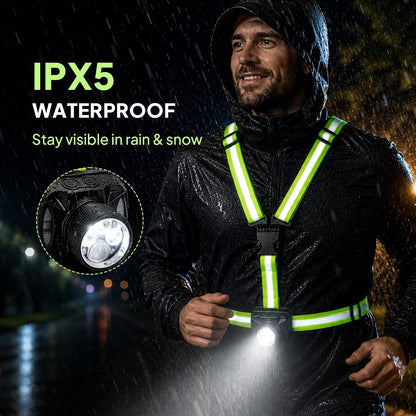 🏃Running Lights for Runners, 550Lm, Y-Shaped Buckle Running Light Vest - image 8