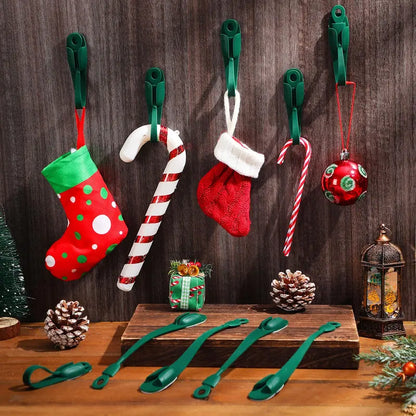 6Pcs Reusable Silicone Adhesive Christmas Garland Hooks - Traditional Household Hanger🎄