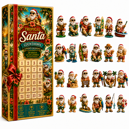 ✨24-Day Christmas Countdown Advent Calendar –Beach-vacation Santa Claus