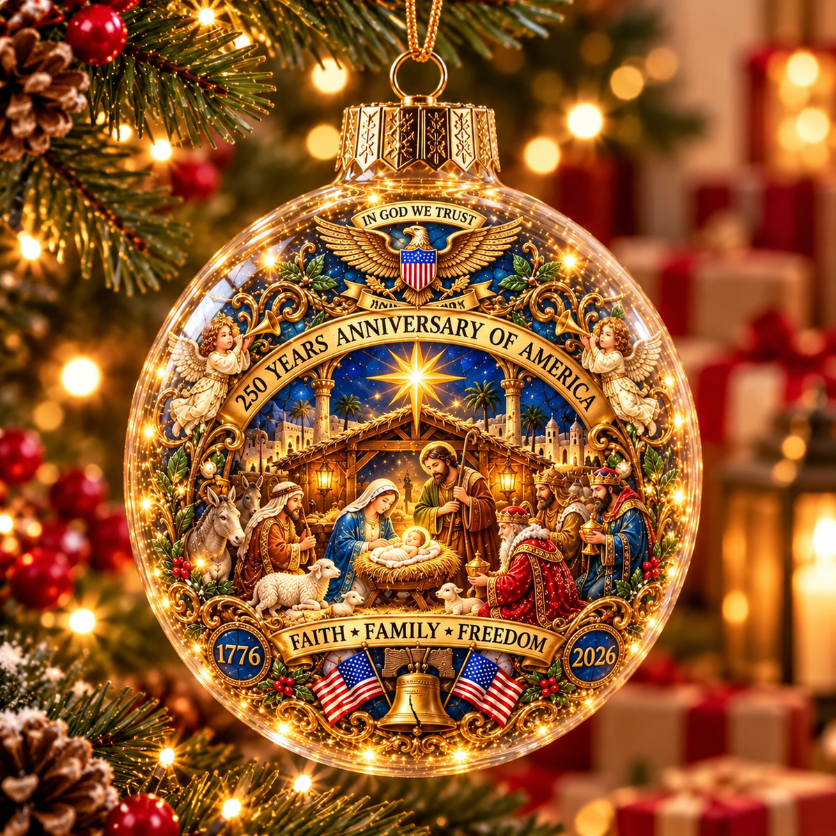 ✝️Christian Nativity Christmas Ornaments – 7-Piece Jesus Birth & Holy Night Collection