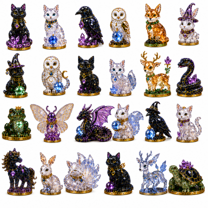 Mystic Familiar 24-Day Countdown Calendar 2026 – 24 Collectible Crystal Animal & Magical Creature Miniatures