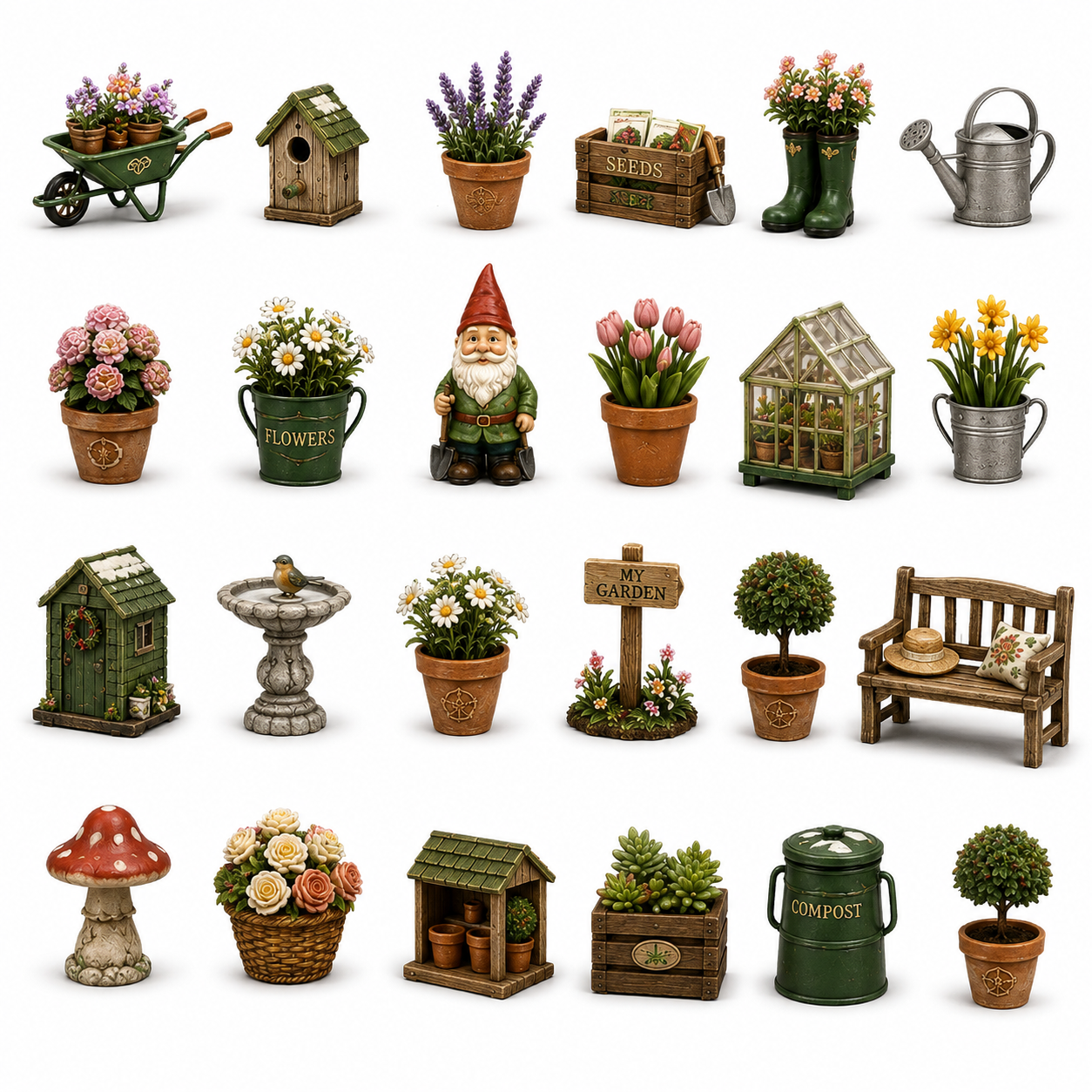 2026 Garden Tales 24-Day Advent Calendar – 24 Charming Garden Miniatures, Magical Christmas Countdown Gift Set for Garden Lovers & Collectors