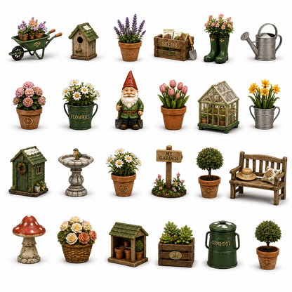 2026 Garden Tales 24-Day Advent Calendar – 24 Charming Garden Miniatures, Magical Christmas Countdown Gift Set for Garden Lovers & Collectors