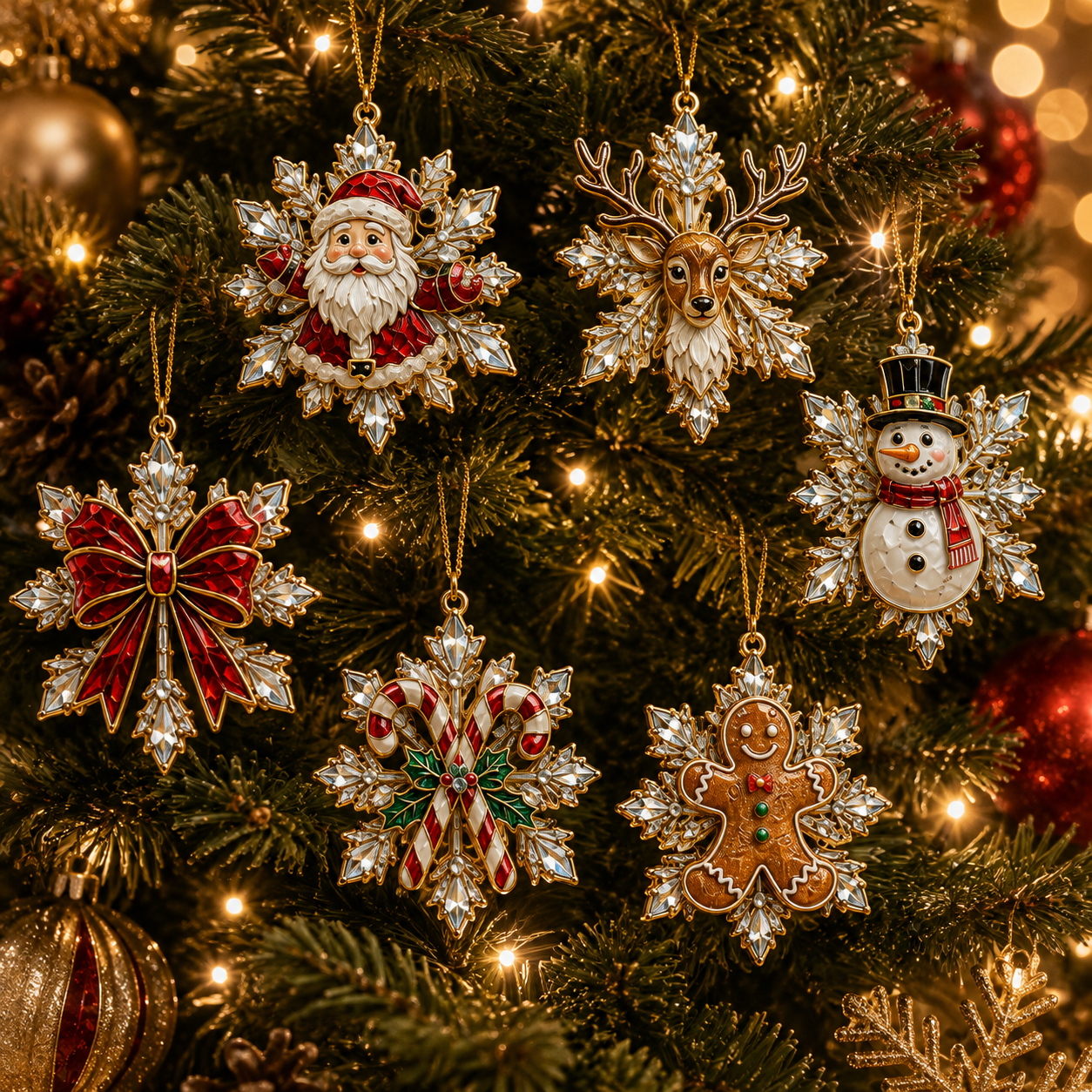 ✨24-Day Christmas Countdown Advent Calendar –Christmas Snowflake Ornament