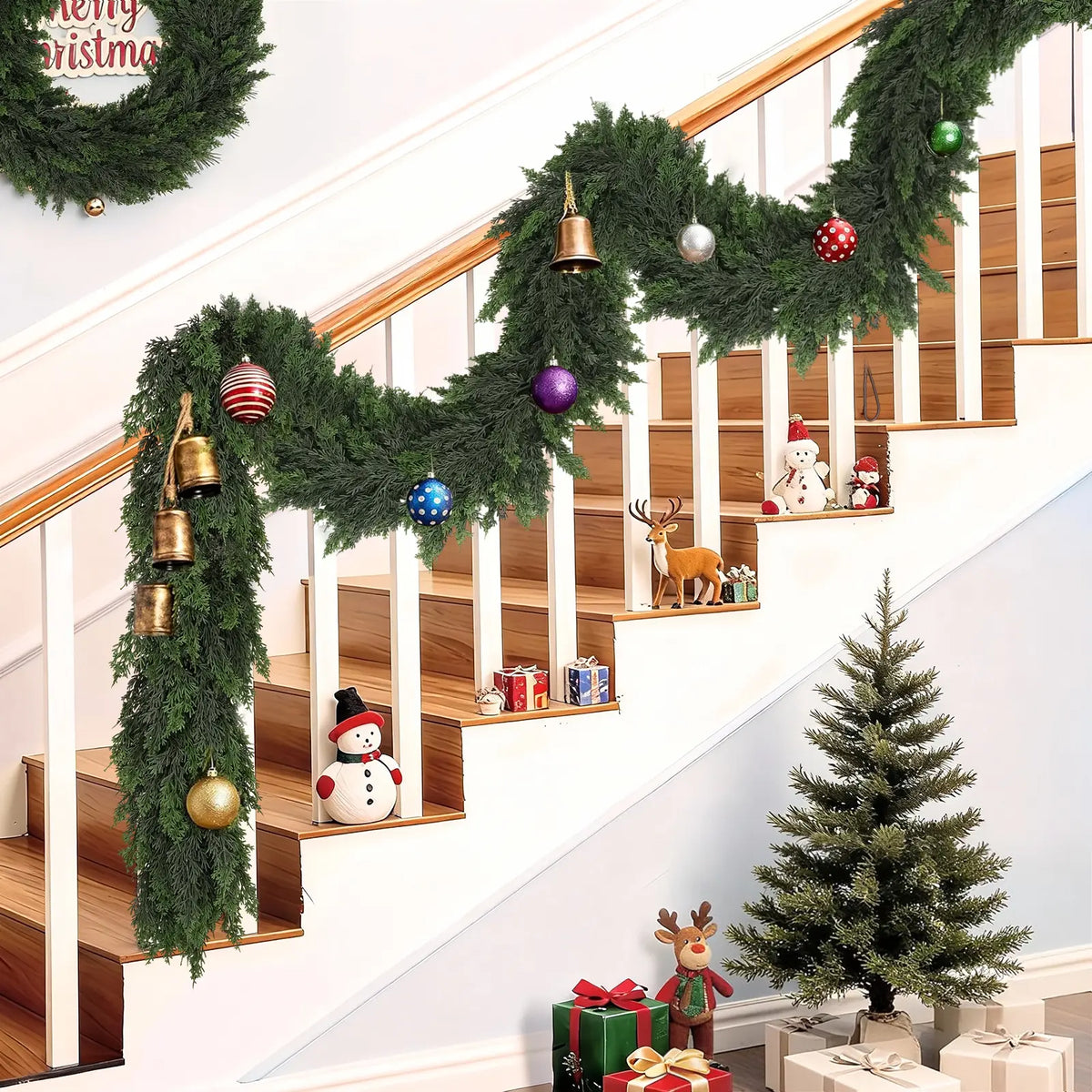 6 FT 2 Pcs Artificial Cedar Garlands, Real Touch Winter Cedar Garland🌲 - image 13