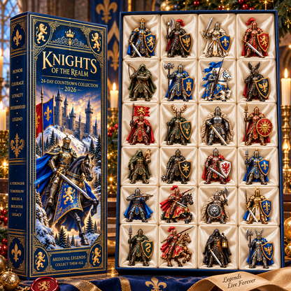 Knights of the Realm 2026 – 24-Day Medieval Legends Countdown Calendar with 24 Unique Knight Miniatures, Fantasy Collectible Gift for Medieval & Knight Lovers