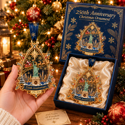 🎄250th Anniversary Christmas Ornament 2026,Statue of Liberty & New York City Commemorative Ornament,