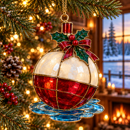 Reel in the Christmas Magic — Vintage Stained Glass–Style Fishing Ornaments, Set of 6