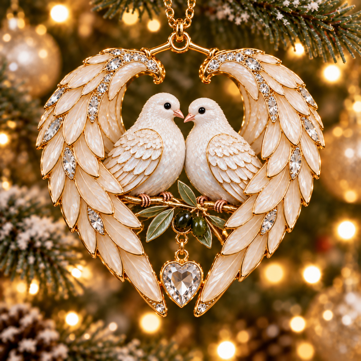 ❤️2026 Angel Wing Heart Christmas Ornaments
