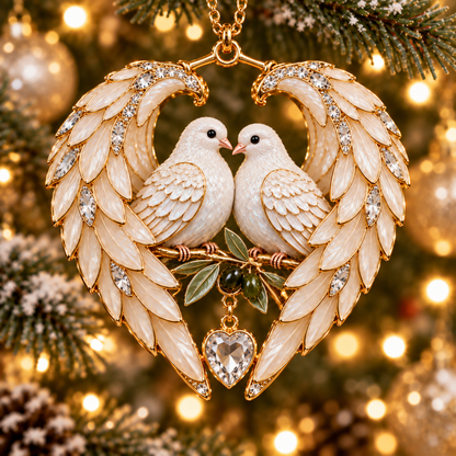 ❤️2026 Angel Wing Heart Christmas Ornaments