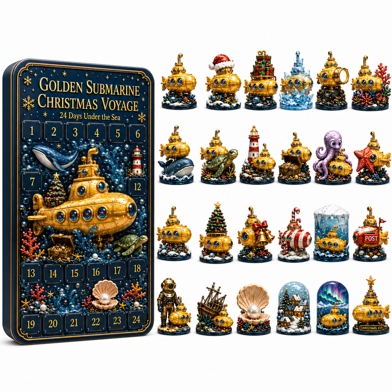 2026 Golden Submarine Christmas Advent Calendar