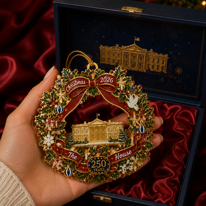 ✨White House Scene Christmas Wreath Commemorative Ornament