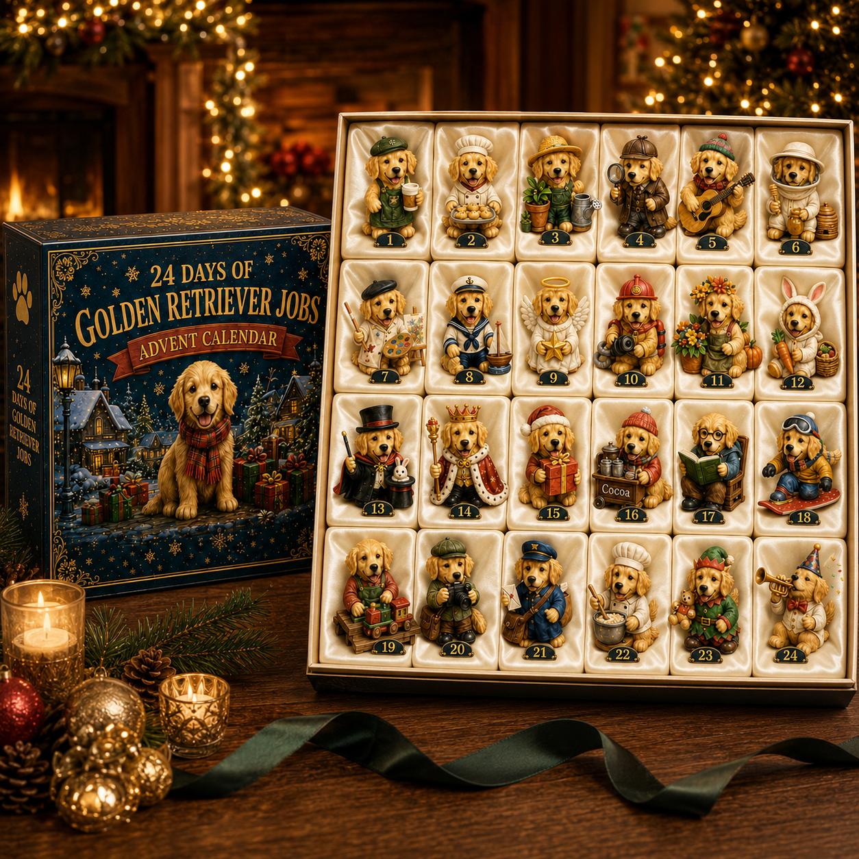 Golden Retriever Jobs Advent Calendar 2026 – 24 Days of Adorable Career-Themed Golden Retriever Miniatures & Christmas Surprises