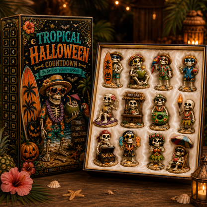 ✨24-Day Christmas Countdown Advent Calendar –Beach Vacation Skeleton Ornament