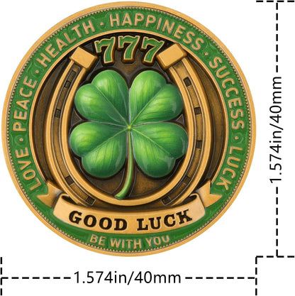 🏆Lucky Elephant Coin with 4-Leaf Clover