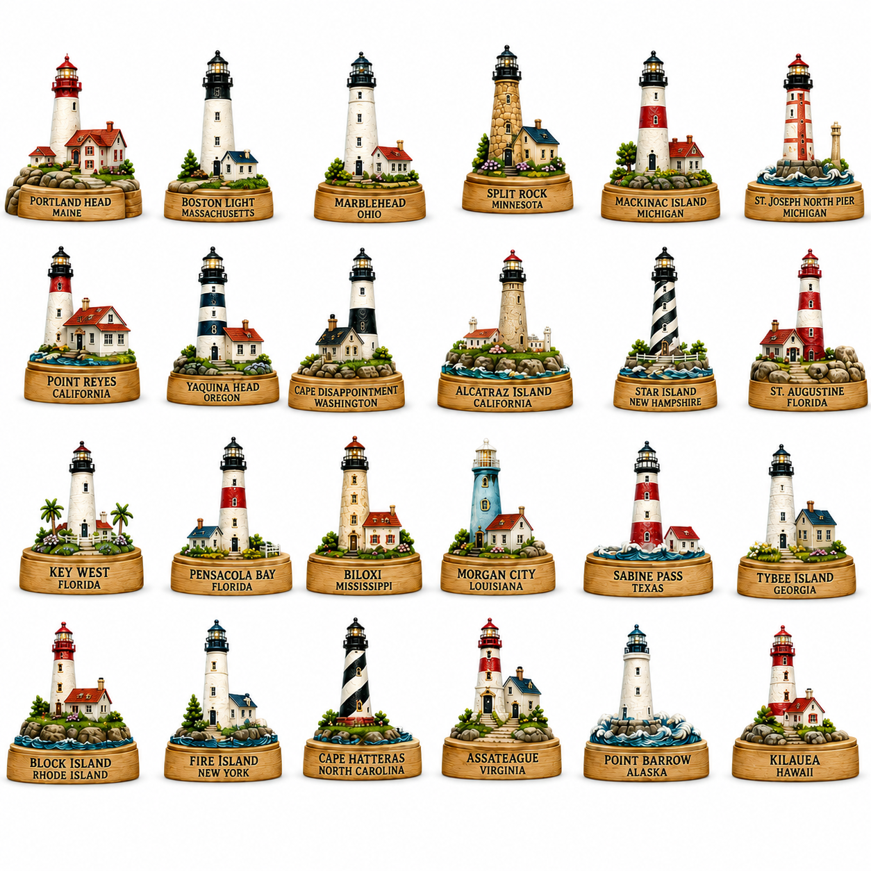 Lighthouses of America Advent Calendar 2026 – 24-Day Coastal Heritage Countdown, Collector-Grade Lighthouse Miniatures, Acrylic Charms Blind Box