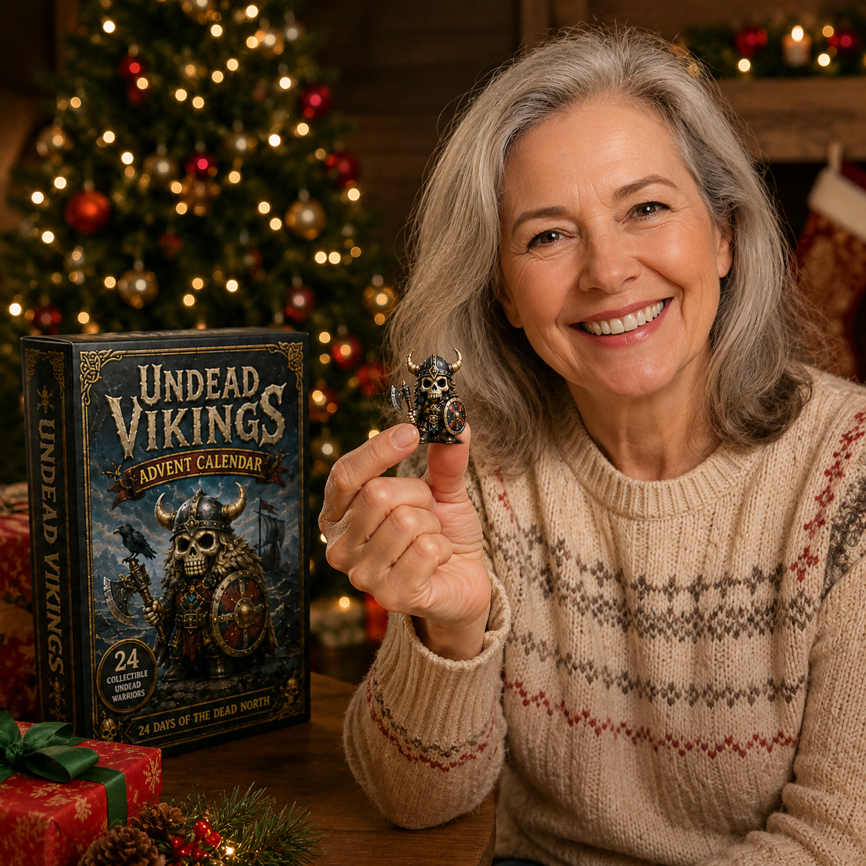 ⚔️Undead Vikings Advent Calendar 2026 – 24-Day Countdown with Collectible 3D Undead Warrior Miniatures, Acrylic Charms Blind Box