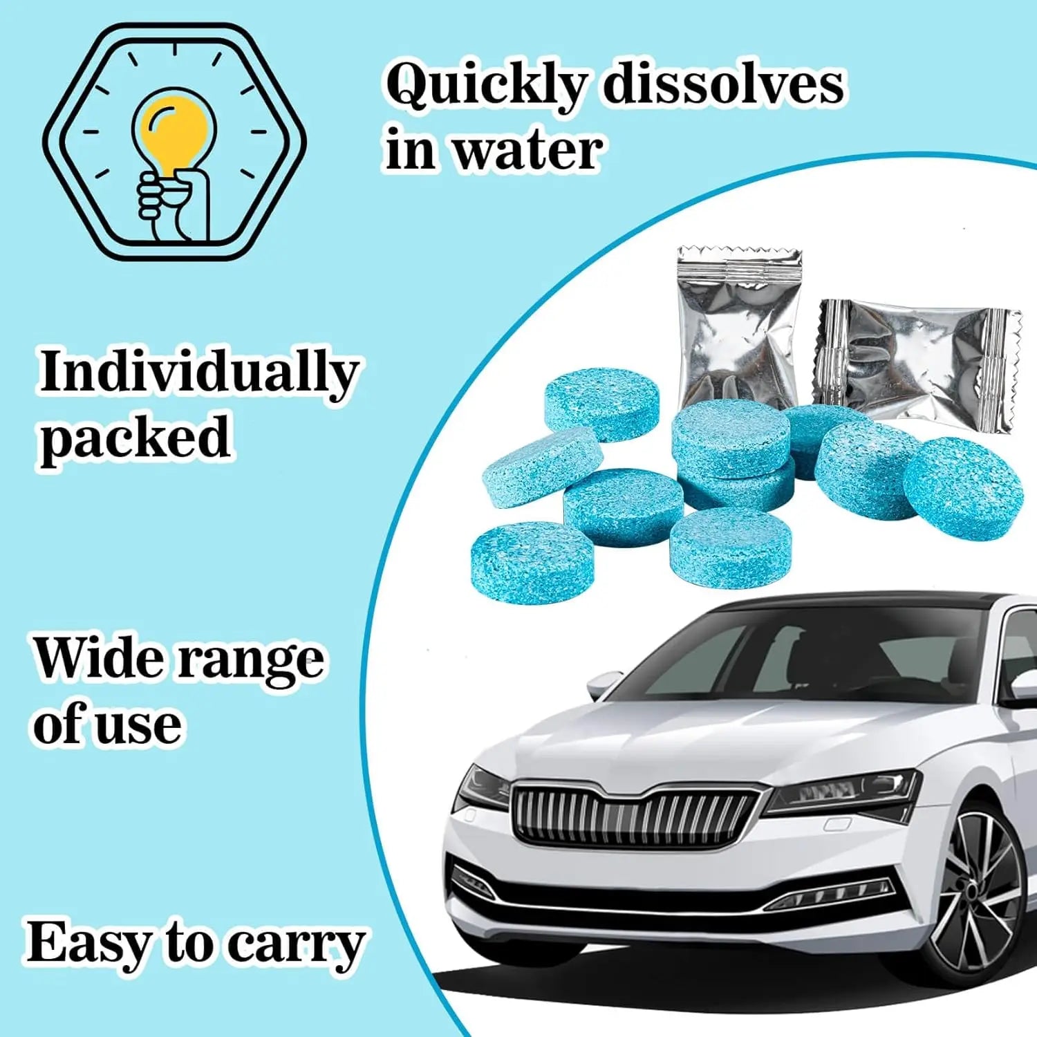 50PCS Car Windshield Washer Fluid Concentrate Tablets, Windshield Wiper Fluid 🚗💧 - image 10