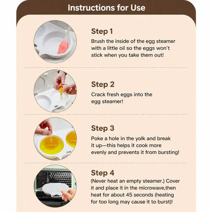 🍳 Microwave Egg Poacher 🥚💛 Quick Easy Convenient Egg Cooker with Lid & Handle for Perfect Breakfasts - image 15