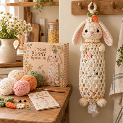 🔥LAST DAY 49% OFF – 🌼 Cottage Harvest KeepersTM — Crochet Animal Bag Holder DIY Kit | 11 Adorable Designs