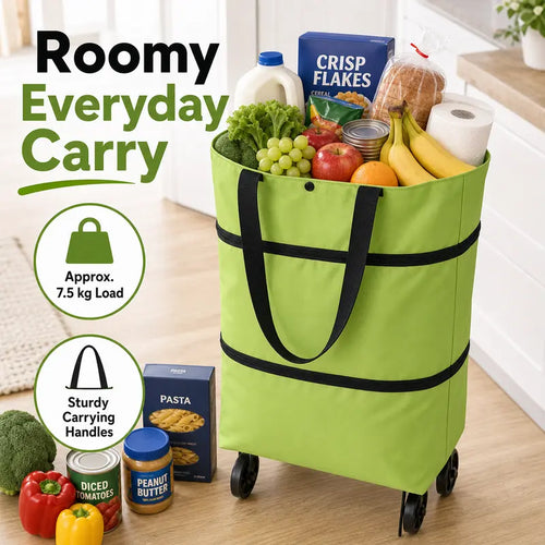 Foldable Rolling Shopping Bag with Wheels, Reusable Grocery Tote Cart🛒 - image 1